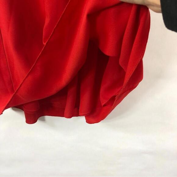 Aritzia Wilfred Neuchatel Off  Shoulder Ruffle Dress Red Mini Dress - XXS - Picture 6 of 9